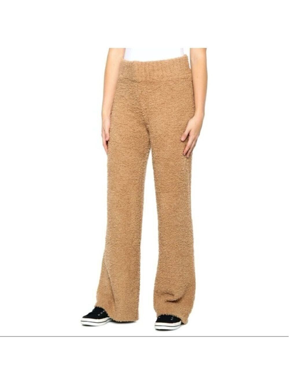 YOUNG Fabulous & Broke BNWT Sz Medium Tan Teddy Sherpa Wide Leg Pant